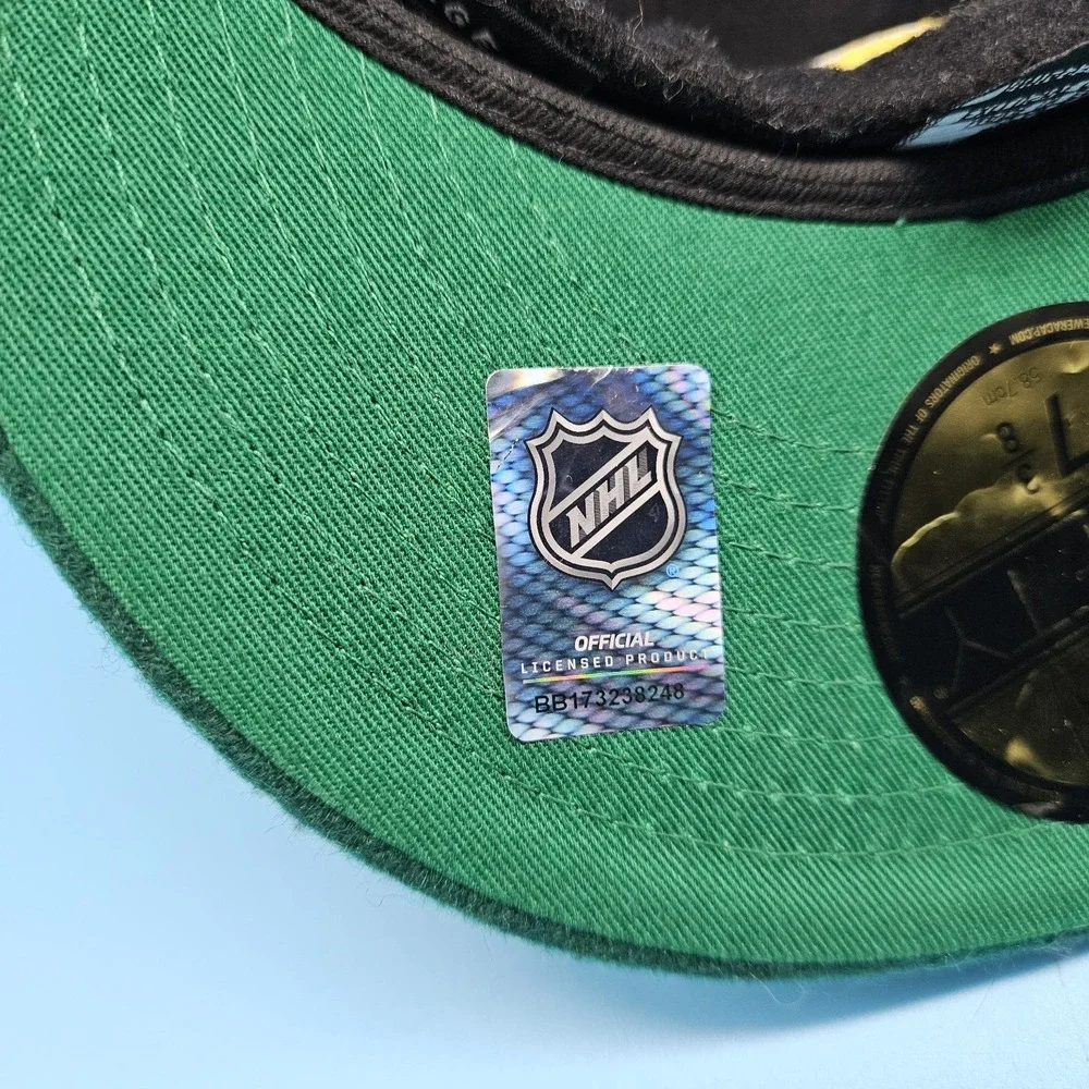 California Golden Seals New Era Fitted 7 3/8 Black Green Wool Blend Hockey Cap - Picture 4 of 10